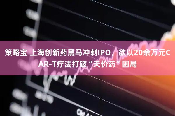 策略宝 上海创新药黑马冲刺IPO，欲以20余万元CAR-T疗法打破“天价药”困局